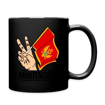 Flagge Montenegro Friedenszeichen Text MONTENEGRO - Tasse einfarbig - Schwarz - Rechts