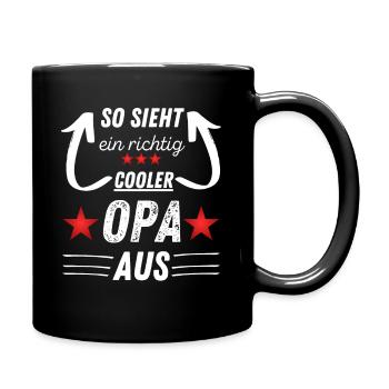 Cooler Opa - Tasse einfarbig - Schwarz - Rechts