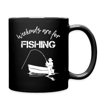 Les week-ends sont pour la pêche - Mug uni - noir - Droite
