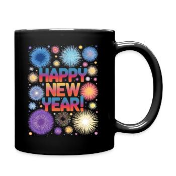 Happy New Year Fireworks Rocket New Year's Eve Outfit - Full Colour Mug - black - Right