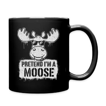Humorous love for moose - Full Colour Mug - black - Right