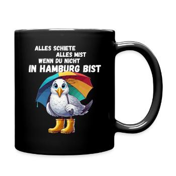 Hamburg Hamburg Seagull North Sea Northern Lights Funny - Full Colour Mug - black - Right