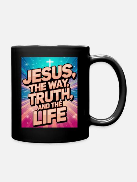 Jésus – Design d’or brillant - Mug uni - noir