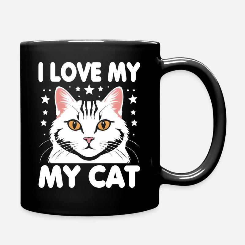 Ich Liebe meine Katze - Tasse einfarbig - Schwarz