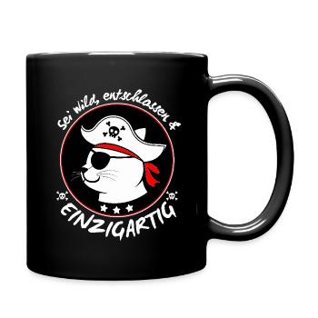 Carnaval Chat Pirate Costume Brave Crâne Drôle - Mug uni - noir - Droite
