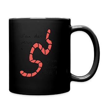 j'ai des vers et j'en suis fier - Mug uni - noir - Droite