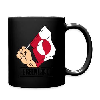 Flag Greenland fist text space - Full Colour Mug - black - Right