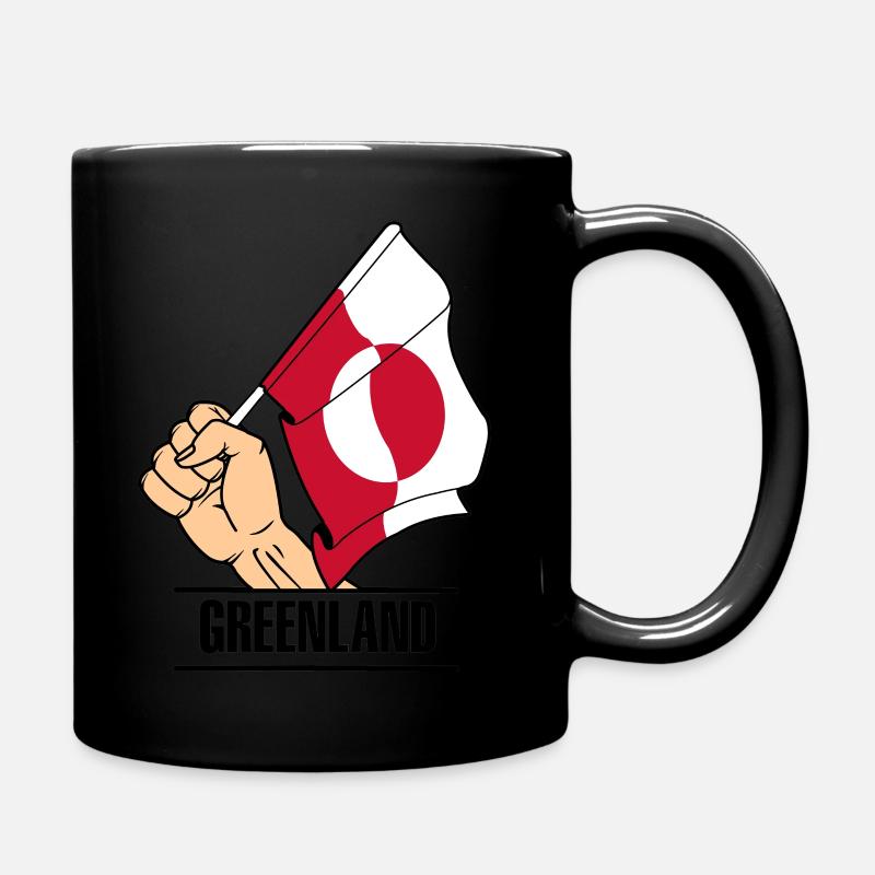 Flagge Grönland erster Textraum - Tasse einfarbig - Schwarz
