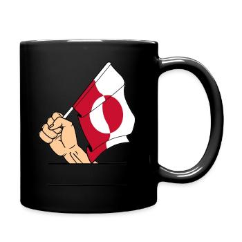 Espace de texte du poing du drapeau du Groenland - Mug uni - noir - Droite