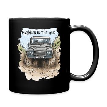 Defender Land 4x4 Rover Mud Comic - Tasse einfarbig - Schwarz - Rechts