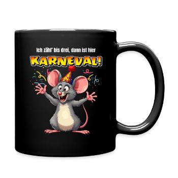 Karneval Kostüm Party Maus Köln Kölle Alaaf Lustig - Tasse einfarbig - Schwarz - Rechts