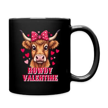 La Saint-Valentin Amour Scottish Highland Cattle Moo - Mug uni - noir - Droite