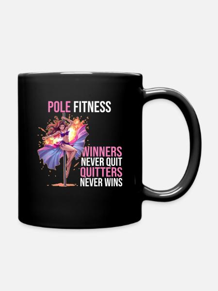 Pole dance - Les gagnants ne sont jamais sortis Les abandonneurs ne gagnent jamais - Mug uni - noir