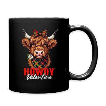 La Saint-Valentin Ecossais Highland Bovins Vache Drôle - Mug uni - noir - Droite