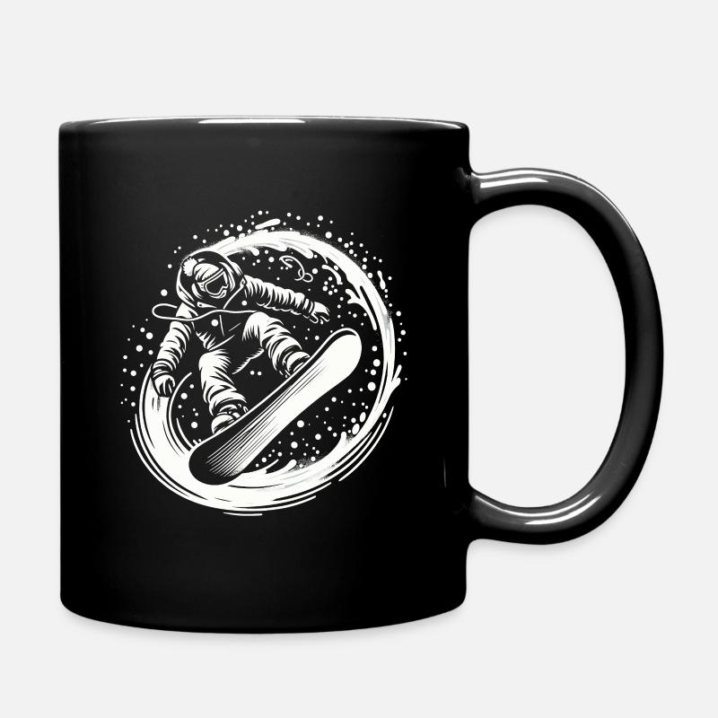 Snowboarder Snow Ski Holiday Board Loop Cool Slope - Full Colour Mug - black