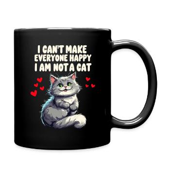 Katze Happy Valentinstag Geburtstag Katzenmensch - Tasse einfarbig - Schwarz - Rechts