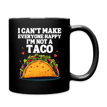 Taco Mexico Salsa Delicious Fast Food Happy Tortilla - Full Colour Mug - black - Right