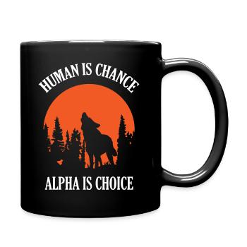 Humain Par Hasard Alpha Par Loup Choisi - Mug uni - noir - Droite