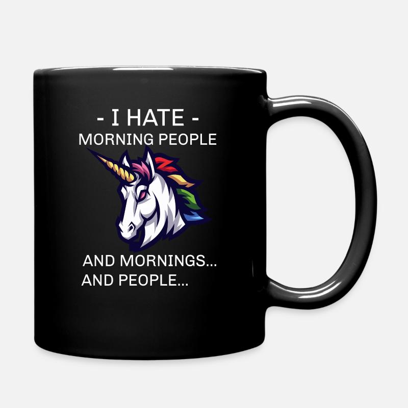 Bad Unicorn Horse - I hate people - Tasse einfarbig - Schwarz