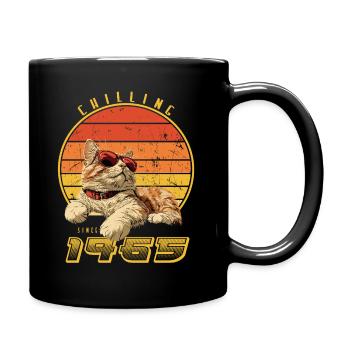 1965 geboren chill katze - Tasse einfarbig - Schwarz - Rechts