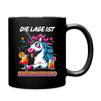 Carnival Unicorn Alcohol Funny Party Cocktail Fun - Full Colour Mug - black - Right