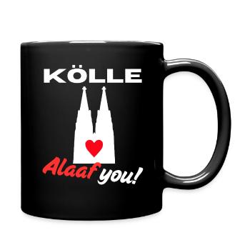 Karneval Köln Kölle Alaaf Kölner Dom Rosenmontag - Tasse einfarbig - Schwarz - Rechts