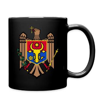 Moldawische Flagge - Tasse einfarbig - Schwarz - Rechts