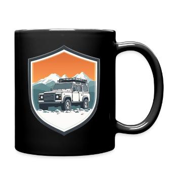 Defender Emblem – Symbol für Offroad & Abenteuer - Tasse einfarbig - Schwarz - Rechts