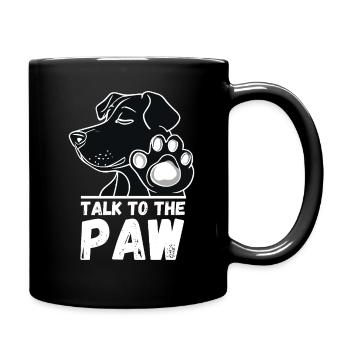 chien parler à la patte patte propriétaire de chien drôle - Mug uni - noir - Droite