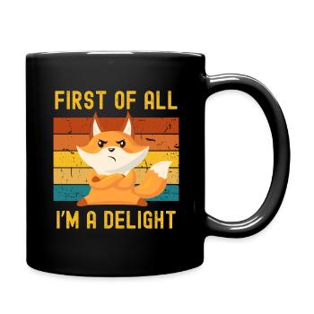 Fox Retro Pleasure Funny Confidence - Full Colour Mug - black - Right
