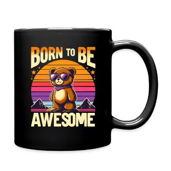 Birthday Teddy Bear Retro Birth Cute Funny - Full Colour Mug - black - Right