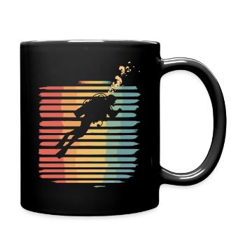 Plongée sous-marine Plongée Diving Diver Vintage - Mug uni - noir - Droite