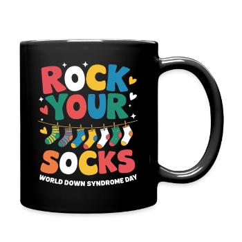 Rock Your Socks World Down Syndrome Day Awareness - Tasse einfarbig - Schwarz - Rechts