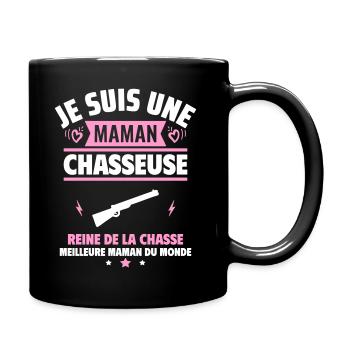 Je suis une maman chasseuse, cadeau fête des mères - Mug uni - noir - Droite