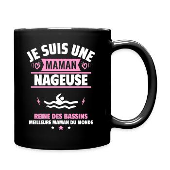 Je suis une maman nageuse, cadeau fête des mères - Mug uni - noir - Droite