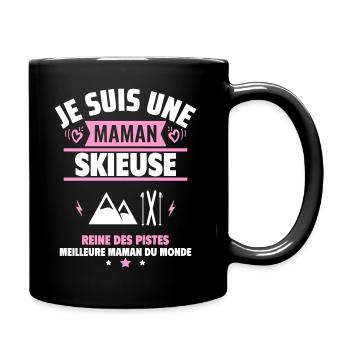 Je suis une maman skieuse, cadeau fête des mères - Mug uni - noir - Droite