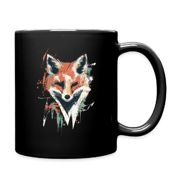 Polygon Fuchs – Geometrisches Fuchs Design - Tasse einfarbig - Schwarz - Rechts