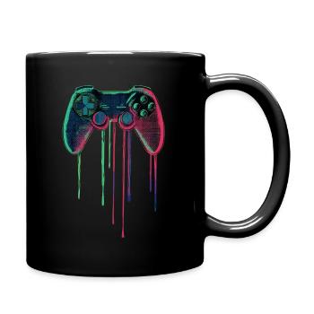 Manette de jeu rétro – Neon Gamer Design - Mug uni - noir - Droite