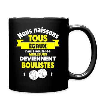 Nous naissons égaux boulistes, fête des pères - Mug uni - noir - Droite