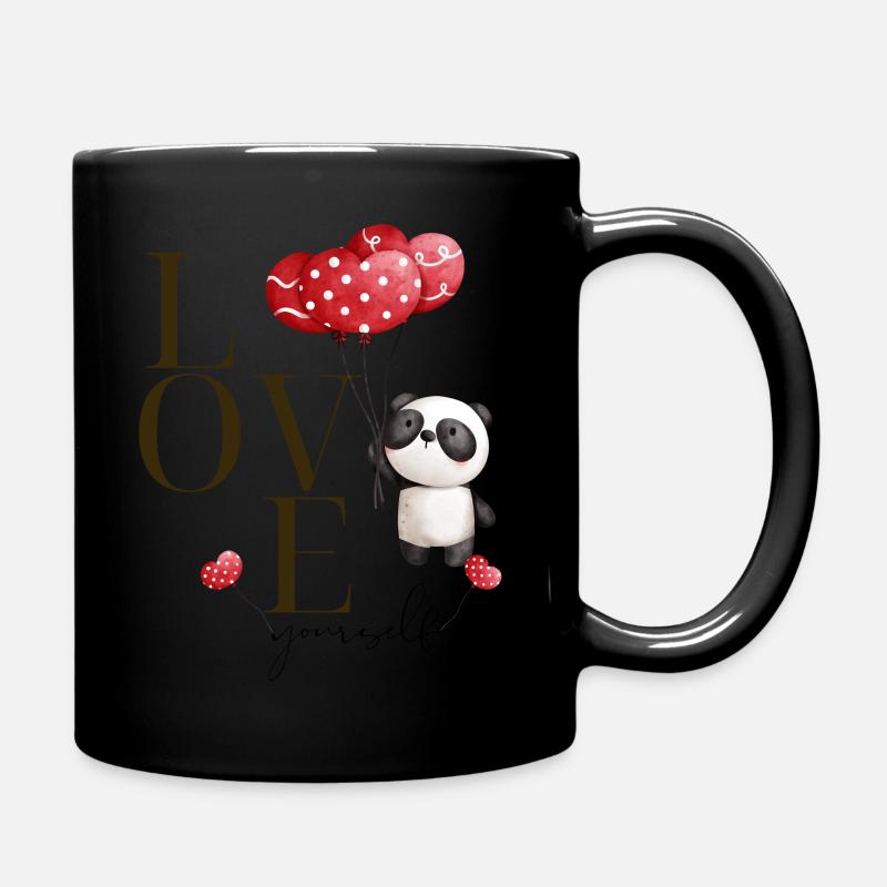 Amour panda mignon, amour dans l’air - Mug uni - noir
