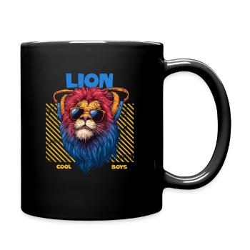 Cool Animals - Cool Lion Boy 2 - Tasse einfarbig - Schwarz - Rechts