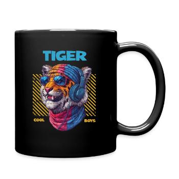 Cool Animals - Cool Tiger Boy 1 - Tasse einfarbig - Schwarz - Rechts