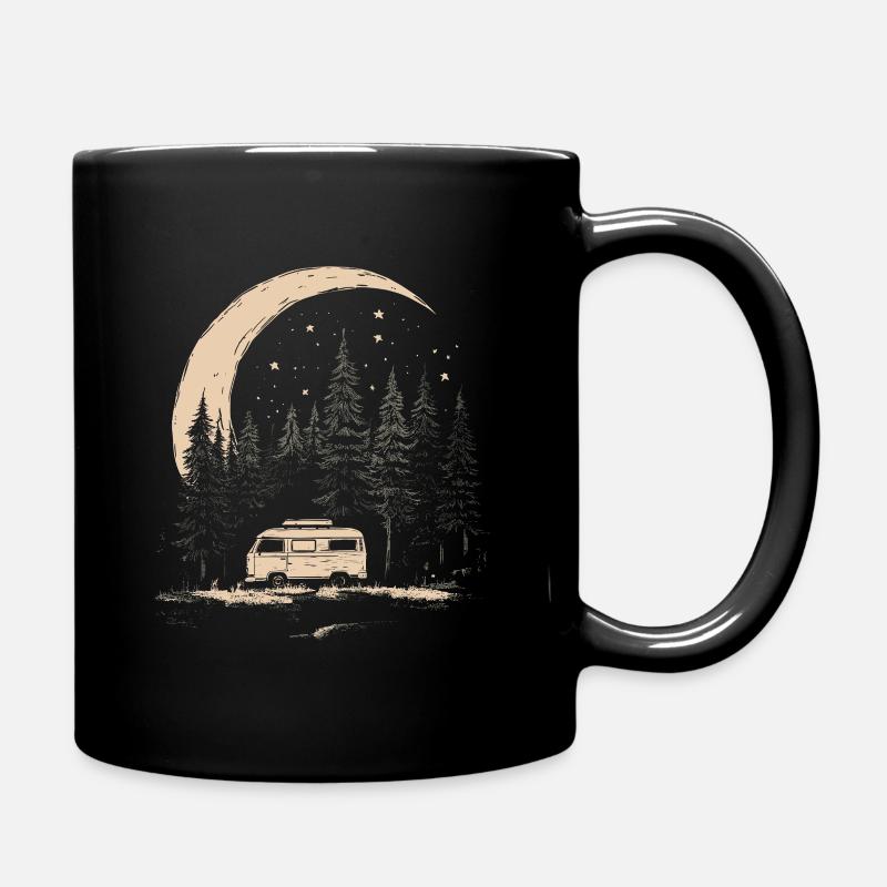 Camper Mond Wald - Tasse einfarbig - Schwarz