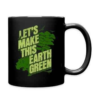 Green earth - Tasse einfarbig - Schwarz - Rechts