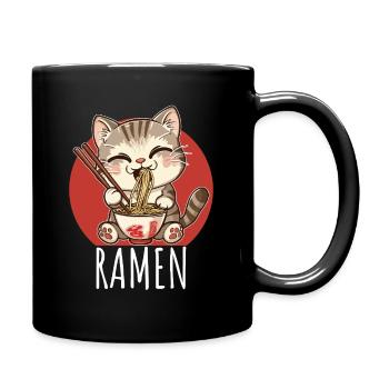 Ramen Kawaii Katze Japan Anime Manga Cat Neko - Tasse einfarbig - Schwarz - Rechts