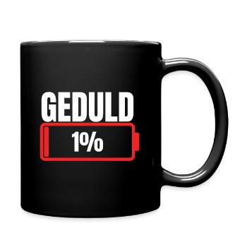 Geduld 1% Akku leer - Tasse einfarbig - Schwarz - Rechts