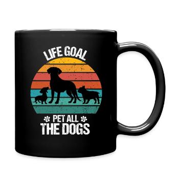 Hund Hunde Hundeliebhaber Hundebesitzer Retro Wau - Tasse einfarbig - Schwarz - Rechts