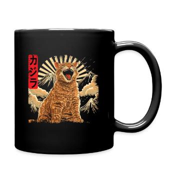 Catzilla Chat japonais vintage - Mug uni - noir - Droite
