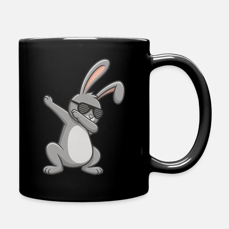 Osterhase Dab Ostern - Tasse einfarbig - Schwarz