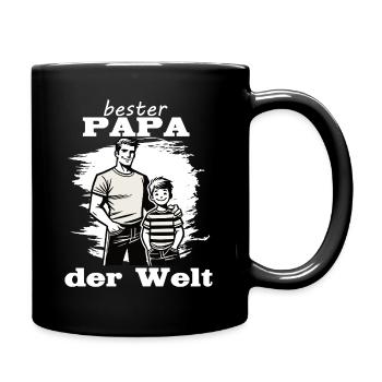 Bester Papa der Welt - Vater Sohn Design - Tasse einfarbig - Schwarz - Rechts